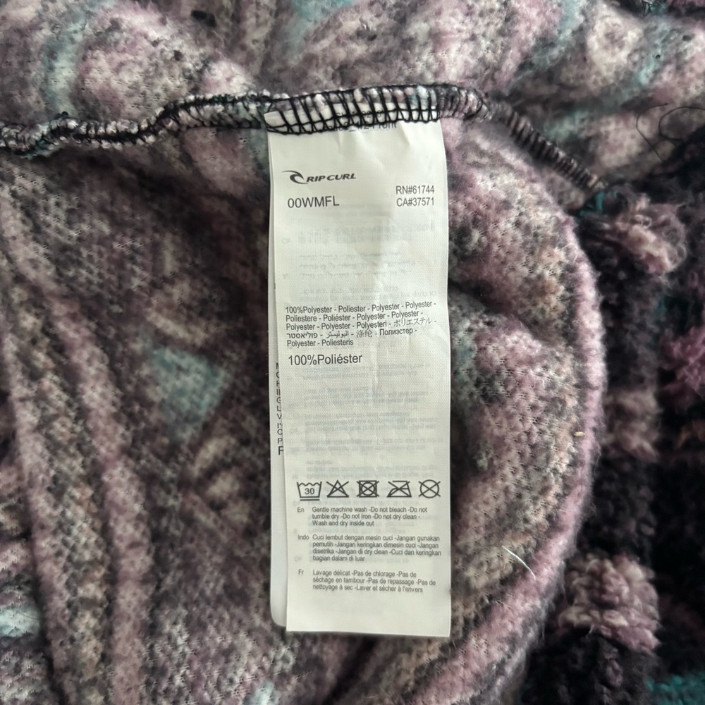 Rip Curl Men's Polar Fleece Jacket Zip Up Aztec Size Medium Outdoor Cozy - Picture 10 of 10